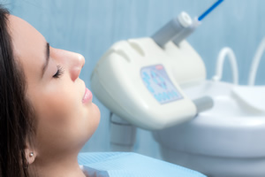 Relaxed patient at the dentist